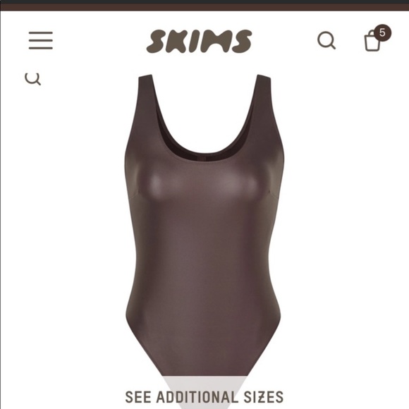 SKIMS Wet Jersey Tank Bodysuit in Brown - Picture 5 of 12